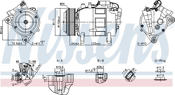 Nissens 891148 - Compressor, air conditioning autospares.lv