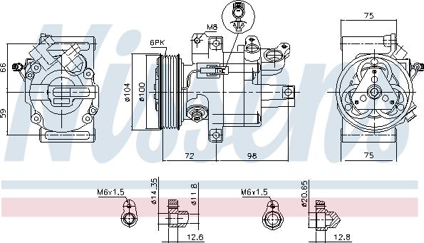 Nissens 89399 - Compressor, air conditioning autospares.lv