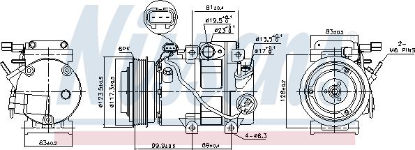 Nissens 89305 - Compressor, air conditioning autospares.lv