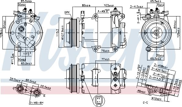 Nissens 89383 - Compressor, air conditioning autospares.lv