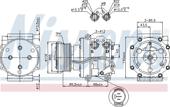 Nissens 89331 - Compressor, air conditioning autospares.lv