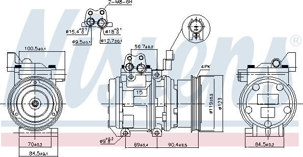 Nissens 89299 - Compressor, air conditioning autospares.lv