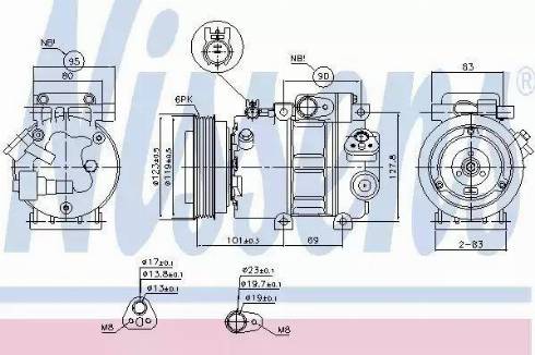 Nissens 89297 - Compressor, air conditioning autospares.lv