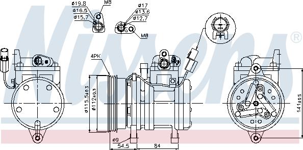 Nissens 89255 - Compressor, air conditioning autospares.lv