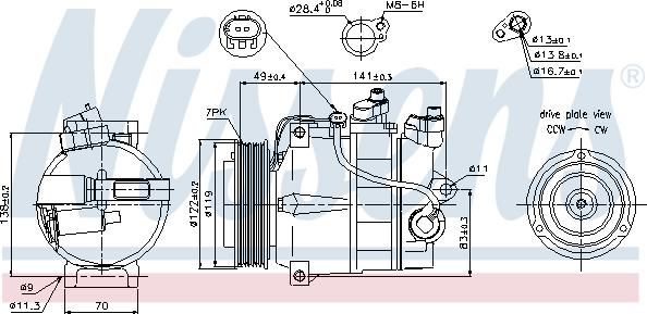 Nissens 89200 - Compressor, air conditioning autospares.lv