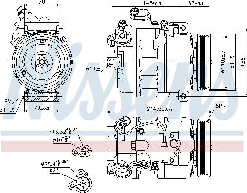 Nissens 89214 - Compressor, air conditioning autospares.lv