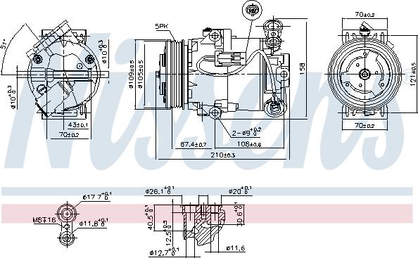 Nissens 89215 - Compressor, air conditioning autospares.lv