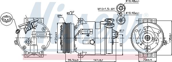 Nissens 89284 - Compressor, air conditioning autospares.lv