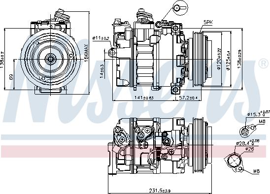 Nissens 89231 - Compressor, air conditioning autospares.lv