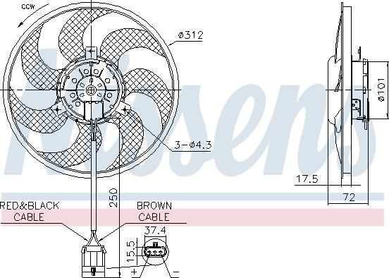 Nissens 850072 - Fan, radiator autospares.lv