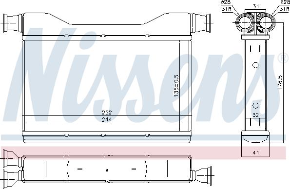 Nissens 70528 - Heat Exchanger, interior heating autospares.lv