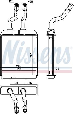 Nissens 70017 - Heat Exchanger, interior heating autospares.lv