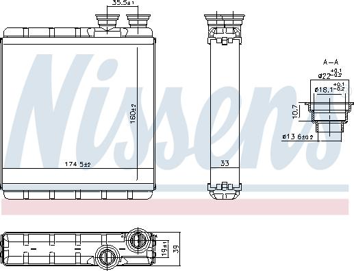 Nissens 707302 - Heat Exchanger, interior heating autospares.lv