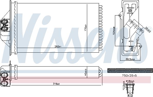 Nissens 707293 - Heat Exchanger, interior heating autospares.lv