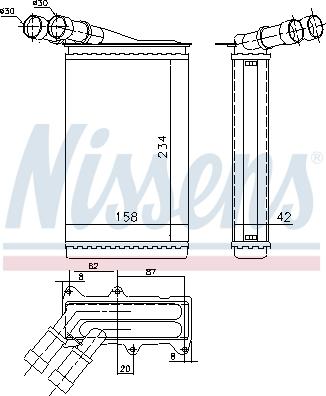 Nissens 71147 - Heat Exchanger, interior heating autospares.lv