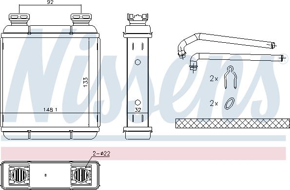 Nissens 72072 - Heat Exchanger, interior heating autospares.lv