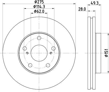 Nisshinbo ND1059K - Brake Disc autospares.lv