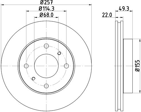 Nisshinbo ND2011K - Brake Disc autospares.lv