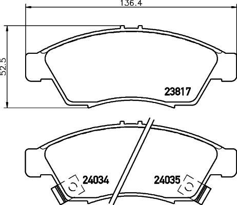 Nisshinbo NP9013 - Brake Pad Set, disc brake autospares.lv