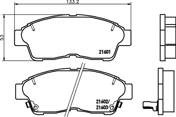 Nisshinbo NP1000 - Brake Pad Set, disc brake autospares.lv