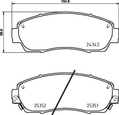 Nisshinbo NP8011 - Brake Pad Set, disc brake autospares.lv