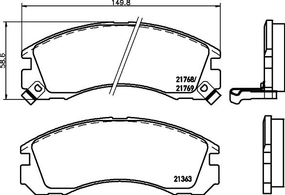 Nisshinbo NP3001 - Brake Pad Set, disc brake autospares.lv