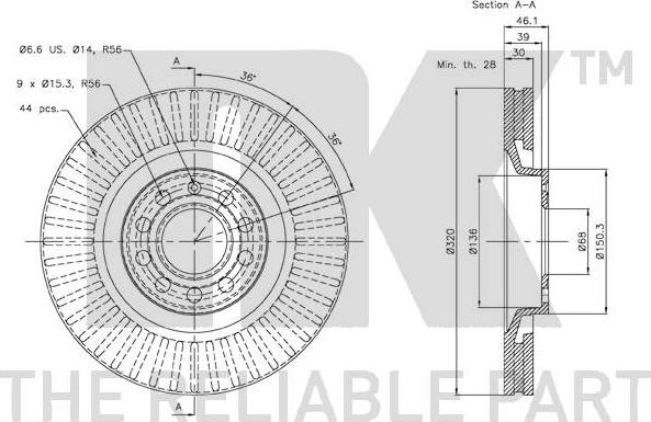 NK 3447107 - Brake Disc autospares.lv