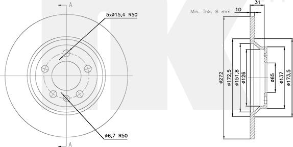 NK 3147117 - Brake Disc autospares.lv