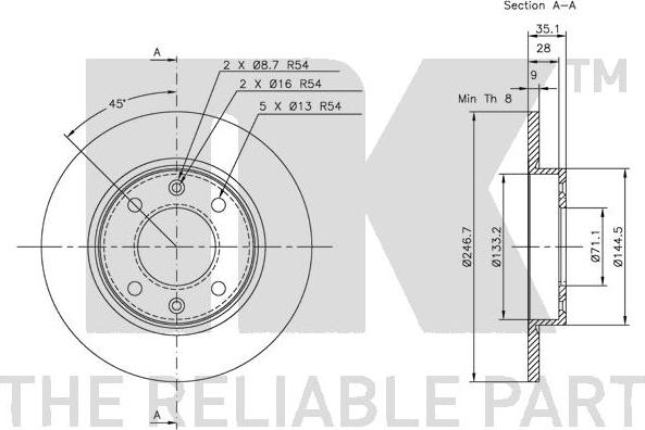 NK 313722 - Brake Disc autospares.lv