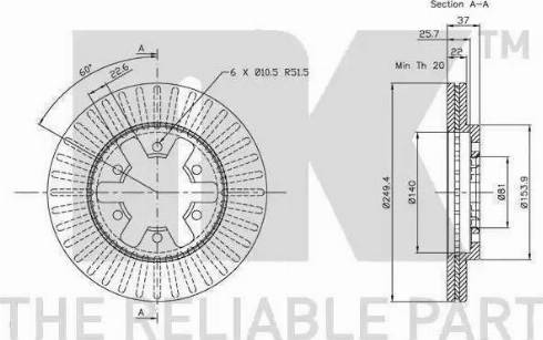 NK 224106 - Brake Pad Set, disc brake autospares.lv