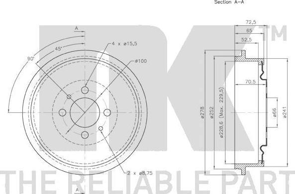 NK 252223 - Brake Drum autospares.lv