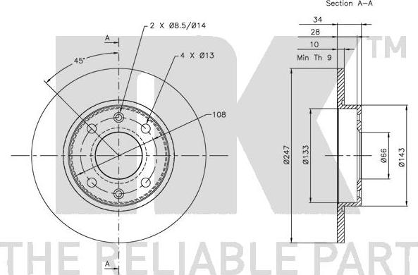 NK 319910 - Brake Disc autospares.lv