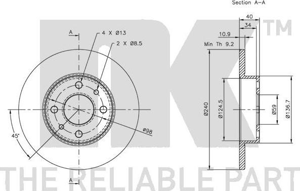 NK 209922 - Brake Disc autospares.lv