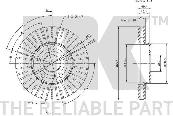 NK 314549 - Brake Disc autospares.lv