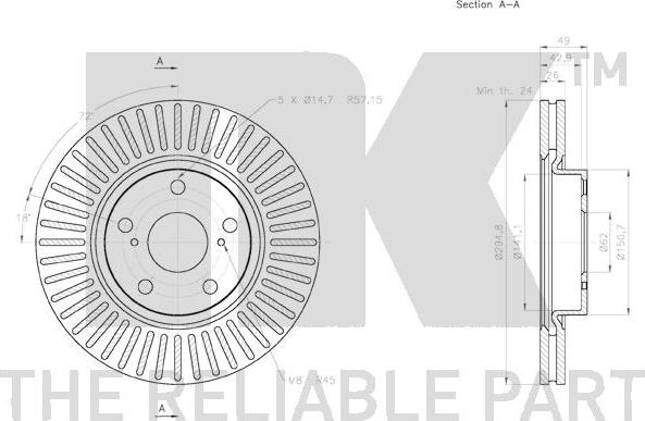 NK 2045125 - Brake Disc autospares.lv