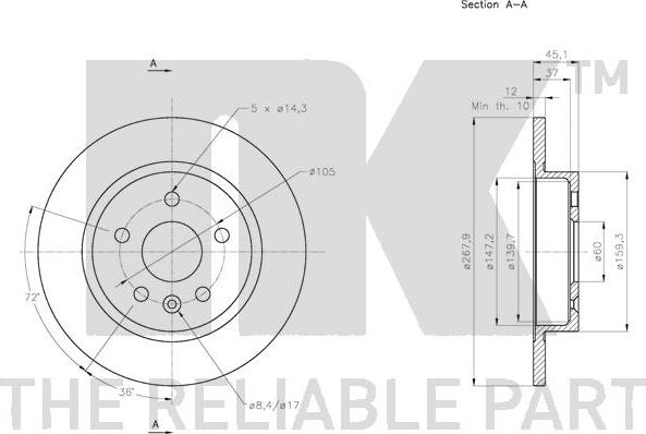 NK 205014 - Brake Disc autospares.lv