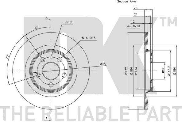 NK 201934 - Brake Disc autospares.lv