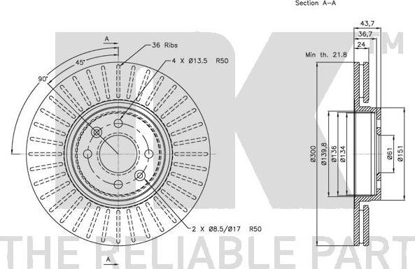 NK 203947 - Brake Disc autospares.lv