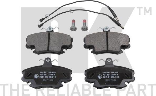 NK 229957 - Brake Pad Set, disc brake autospares.lv