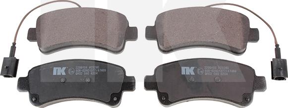 NK 2299104 - Brake Pad Set, disc brake autospares.lv