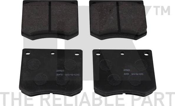 NK 229923 - Brake Pad Set, disc brake autospares.lv