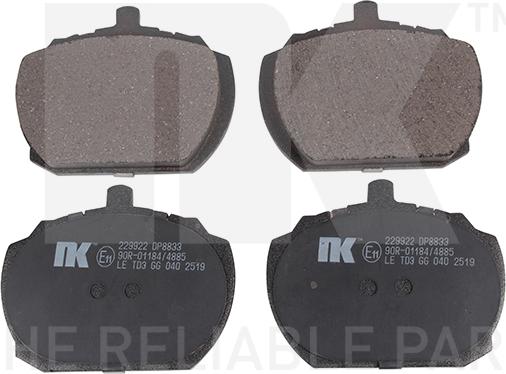 NK 229922 - Brake Pad Set, disc brake autospares.lv