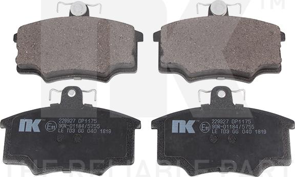 NK 229927 - Brake Pad Set, disc brake autospares.lv