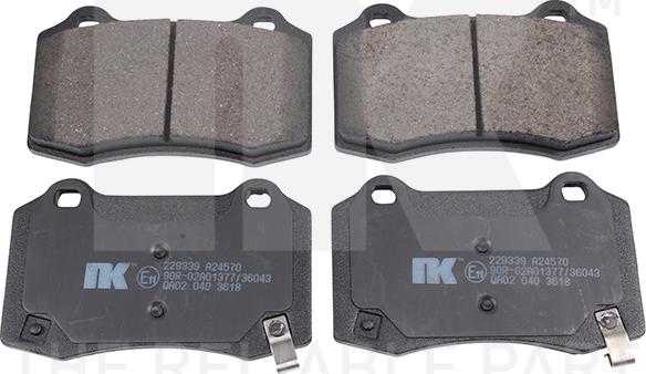 NK 229339 - Brake Pad Set, disc brake autospares.lv