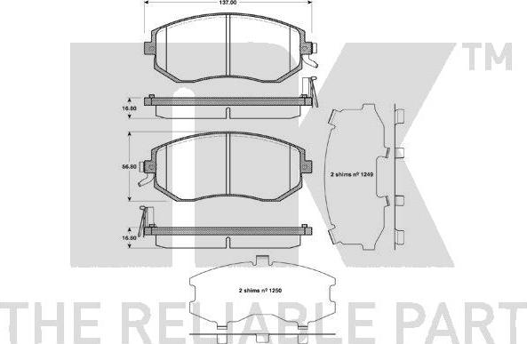 NK 224416 - Brake Pad Set, disc brake autospares.lv