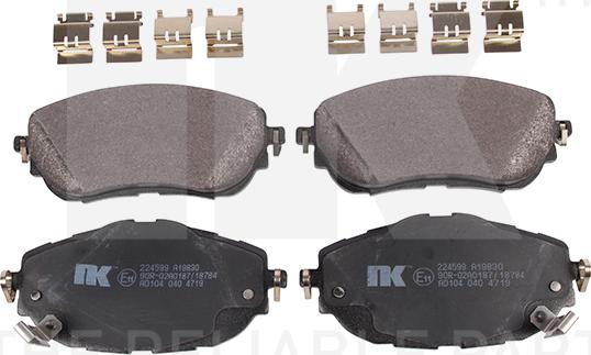 NK 224599 - Brake Pad Set, disc brake autospares.lv