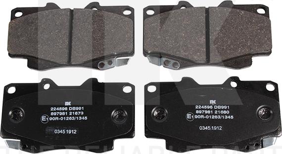 NK 224596 - Brake Pad Set, disc brake autospares.lv