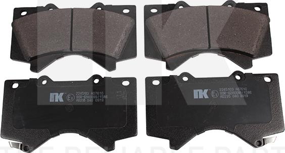 NK 2245103 - Brake Pad Set, disc brake autospares.lv