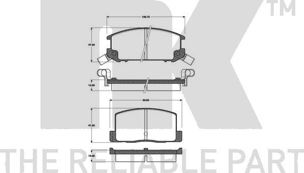 NK 224511 - Brake Pad Set, disc brake autospares.lv