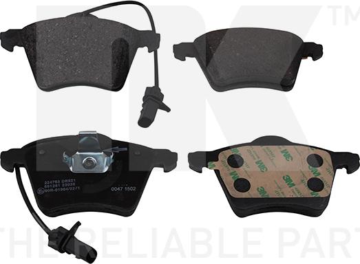 NK 224 763 - Brake Pad Set, disc brake autospares.lv